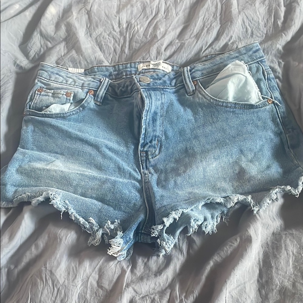 Denim Blue Distressed Women's Shorts